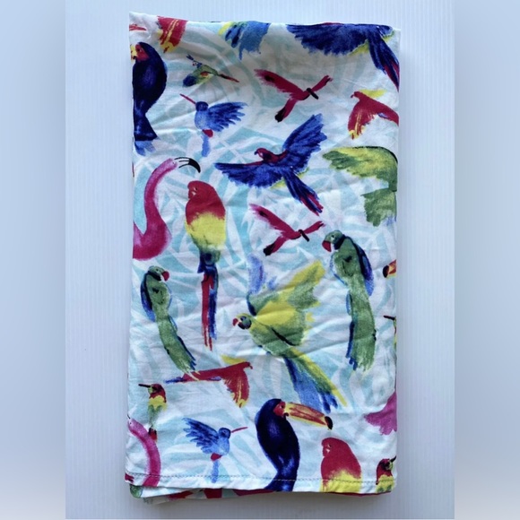 Bird Print Scarve Multicoloured Birds Parrot Toucan Flamingo Parrot Lightweight - Picture 2 of 7
